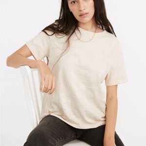 Madewell Palm Tree Jacquard Tomboy Tee Size M